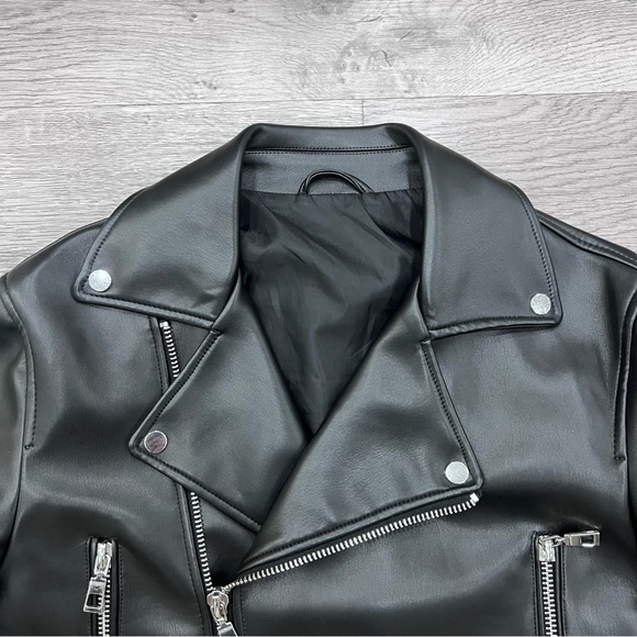Zara Faux Leather Biker Jacket - Picture 4 of 9